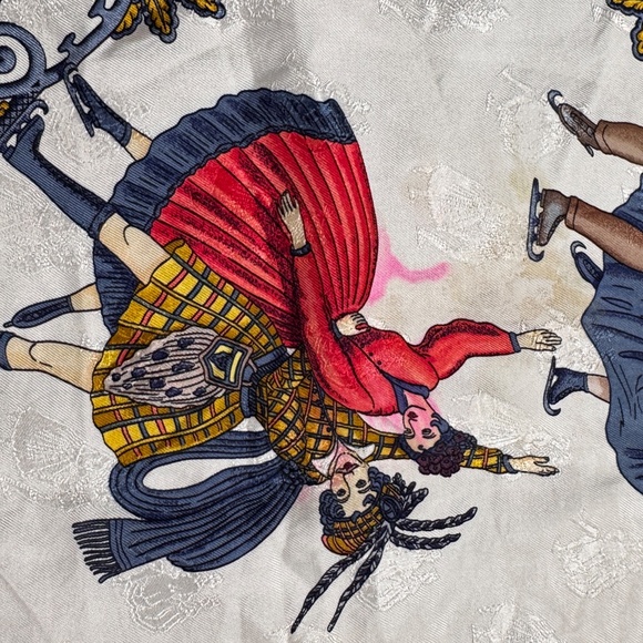 Vintage Hermes "Joies d'Hiver" (Winter Joys) Silk scarf 90, by Joachim Metz 1992 - Picture 5 of 7